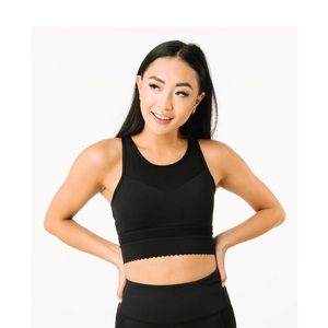 ZYIA Black star mesh sports bra size large